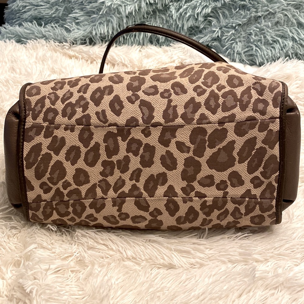 Coach leopard print handbag. 12.5inW/11inH. - Picture 5 of 15